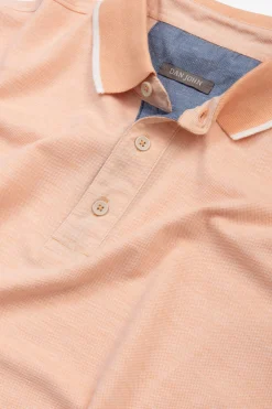 Apricot contrasting collar and profiles polo shirt