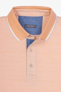 Apricot contrasting collar and profiles polo shirt