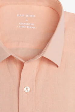 Apricot linen blend shirt