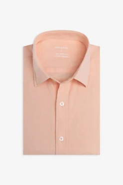 Apricot linen blend shirt