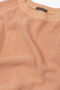 Apricot ribbed crewneck sweater