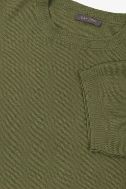 Army green honeycomb knit t-shirt