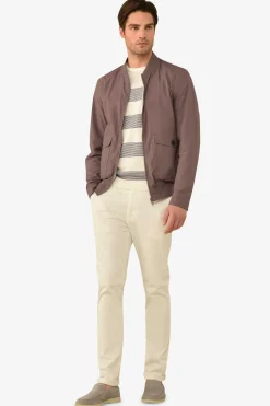 Aubergine Flap Pockets Bomber Jacket