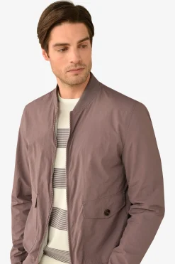 Aubergine Flap Pockets Bomber Jacket