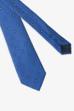 Avion blue micro floral pattern tie