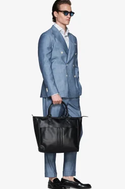 Avion denim effect double-breasted blazer