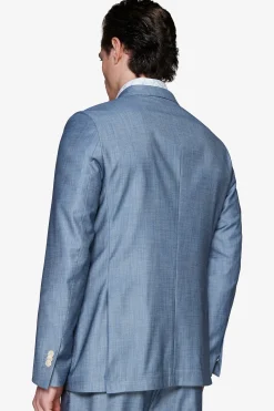 Avion denim effect double-breasted blazer