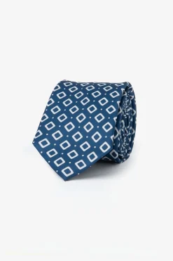 Avion dot and check jacquard tie