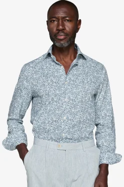 Avion floral print linen blend shirt