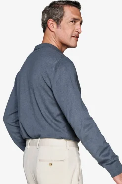 Avion Herringbone knit polo shirt