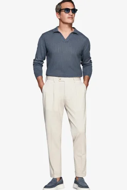 Avion Herringbone knit polo shirt