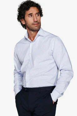 Azure micro stripes shirt