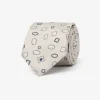 Beige geometric pattern jacquard tie