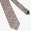 Beige macro circles print tie