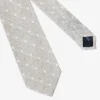 Beige polka dots linen blend tie