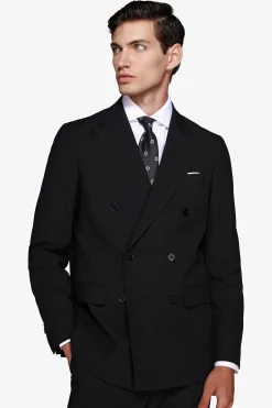 Black double-breasted blazer