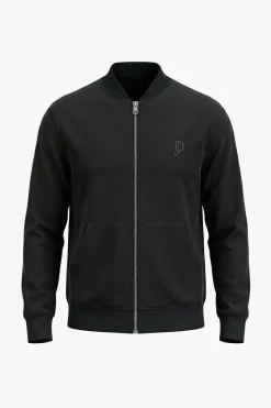 Black full zip fleece bomber jacket