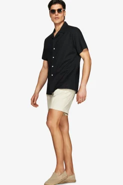 Black Hawaiian linen blend shirt