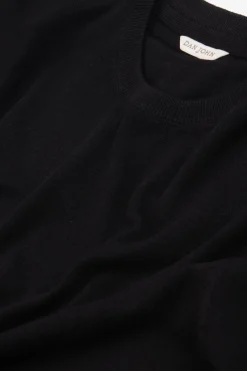 Black melange knit t-shirt