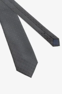 Black micro geometric pattern tie
