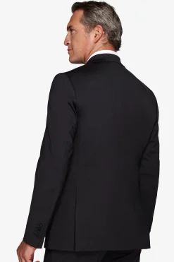 Black relax tech stretch jersey slim suit blazer
