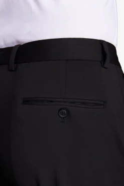 Black technical jersey slim trousers