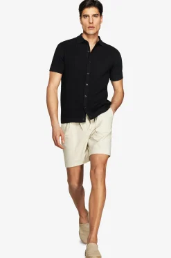 Black textured knit shirt