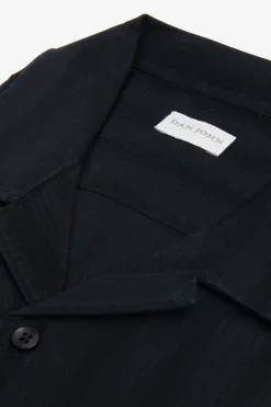 Black woven Hawaiian shirt
