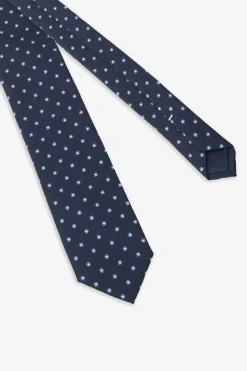 Blue all-over micro-flower jacquard tie