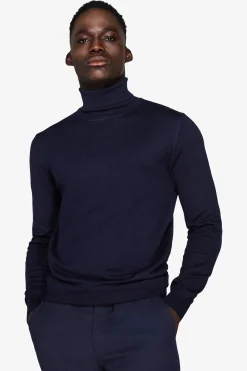 Blue basic turtleneck