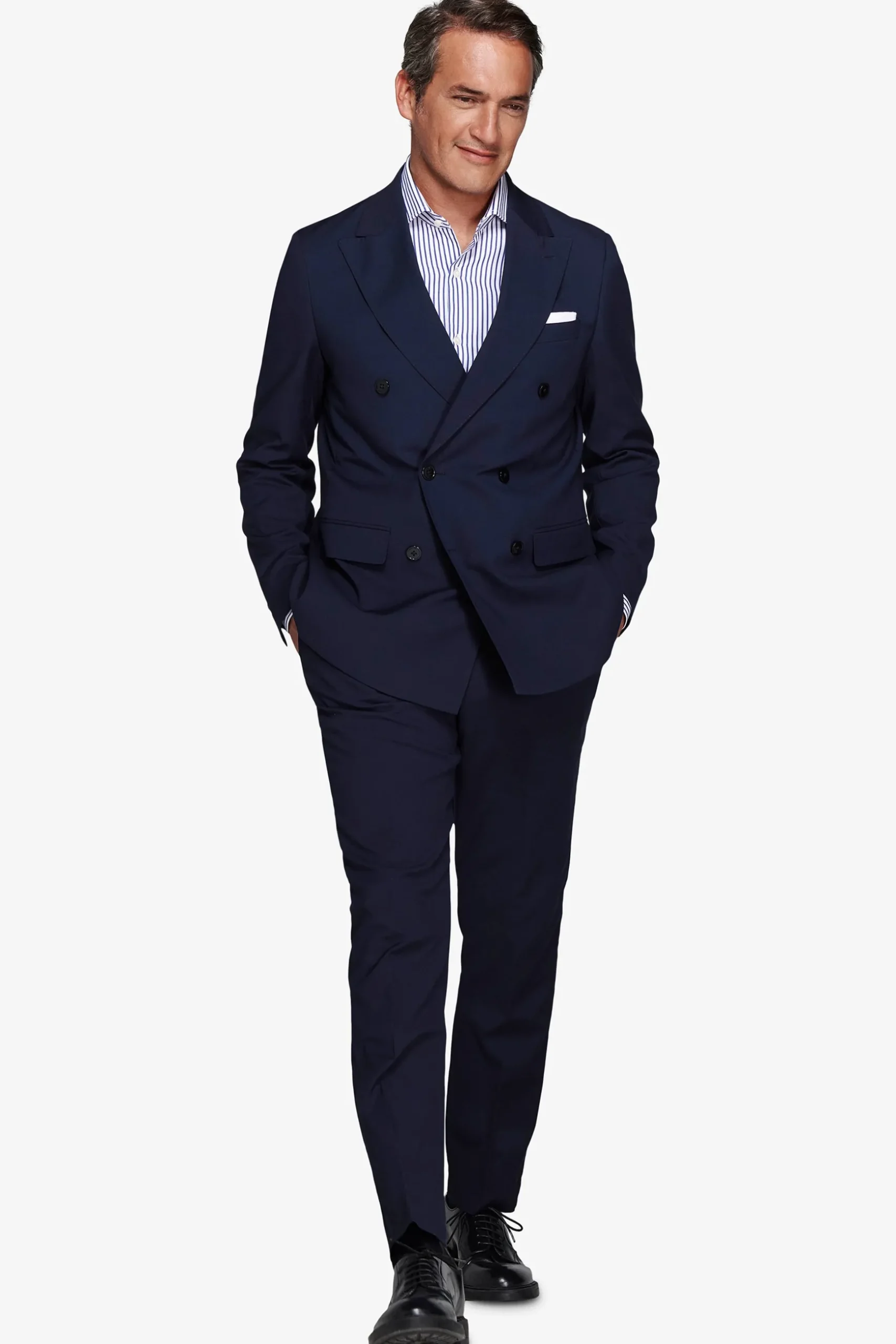 Blue double-breasted blazer