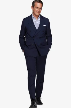 Blue double-breasted blazer