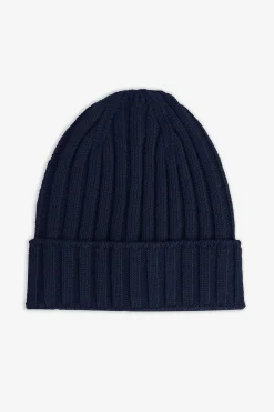 Blue English rib beanie