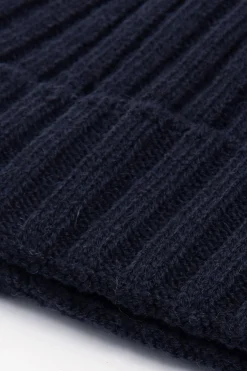 Blue English rib beanie