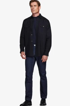 Blue flannel effect overshirt