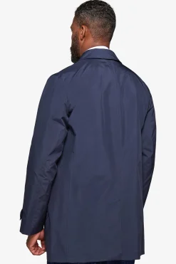 Blue lightweight technical trench coat