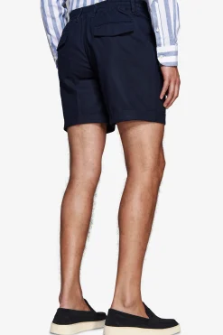 Blue linen blend Bermuda shorts