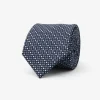 Blue micro circles jacquard tie