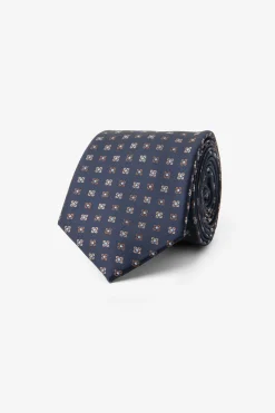 Blue micro floral pattern tie