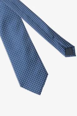 Blue micro pattern jacquard tie