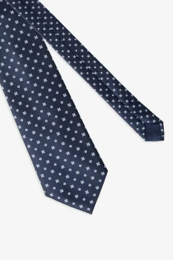 Blue micro pattern jacquard tie