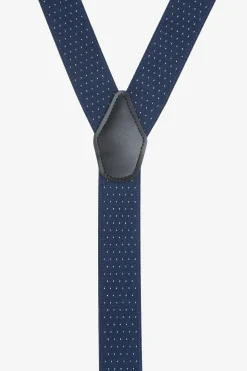 Blue micro polka dots suspenders