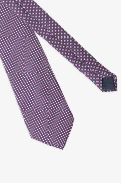 Blue pin-dot micro pattern tie