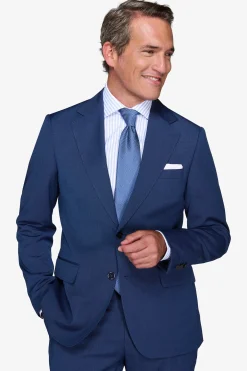 Blue pinpoint-weave suit blazer