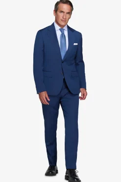 Blue pinpoint-weave suit blazer