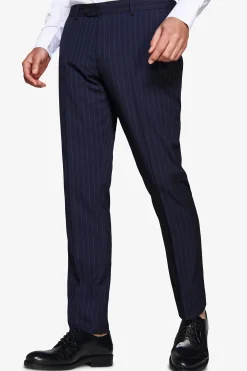 Blue pinstripe trousers