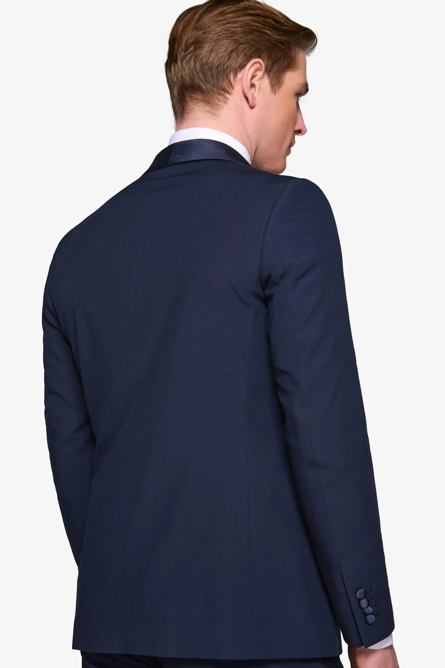 Blue shawl lapel tuxedo