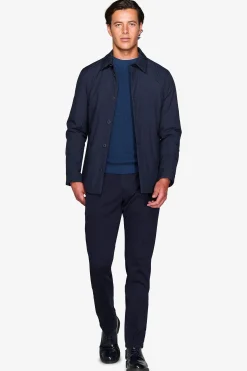 Blue short trench coat