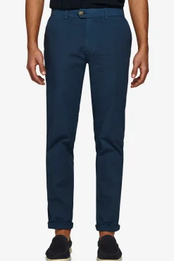Blue stretch cavalry chino trousers