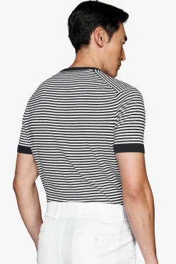 Blue striped crewneck sweater